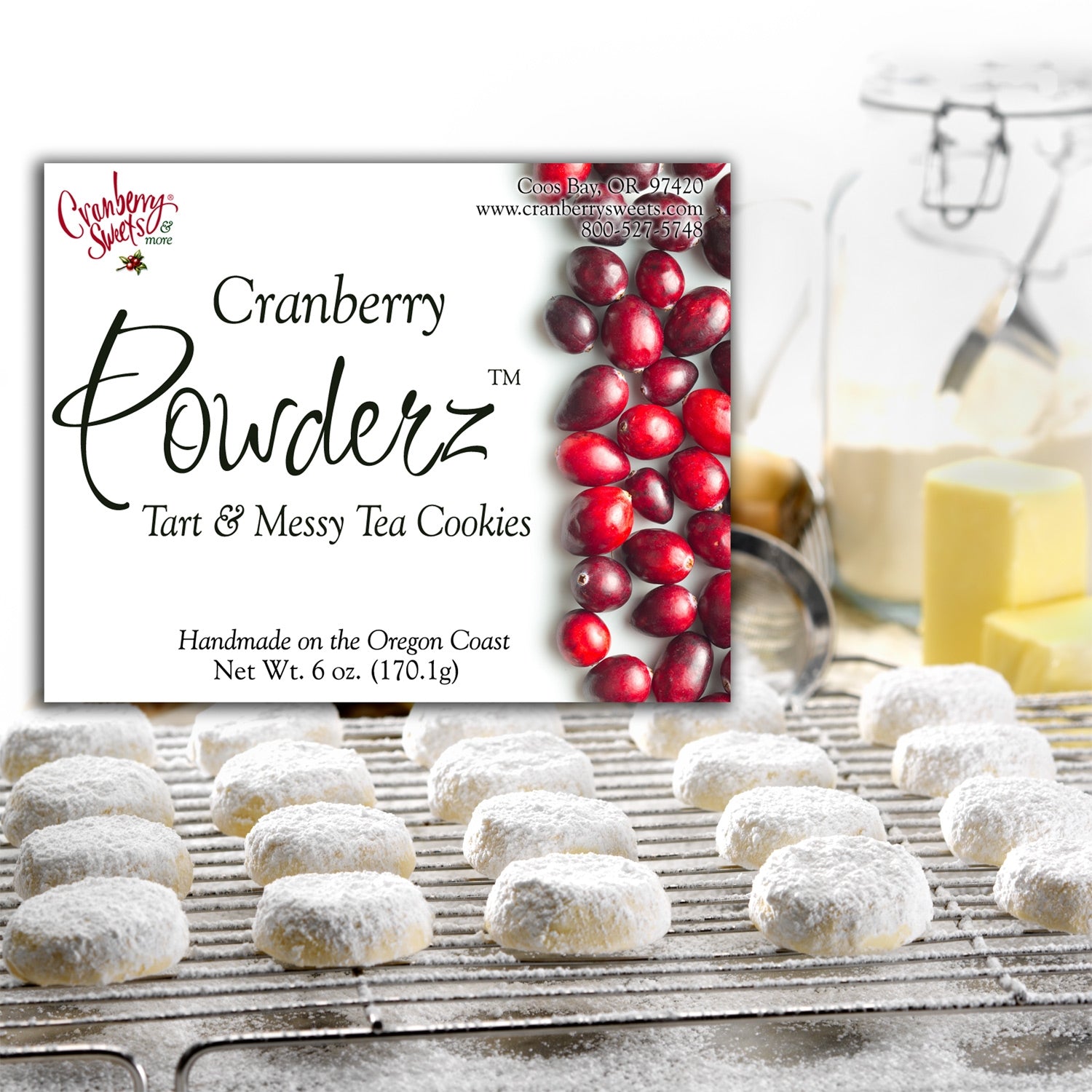 Powderz Cranberry Tea Cookies 6oz.