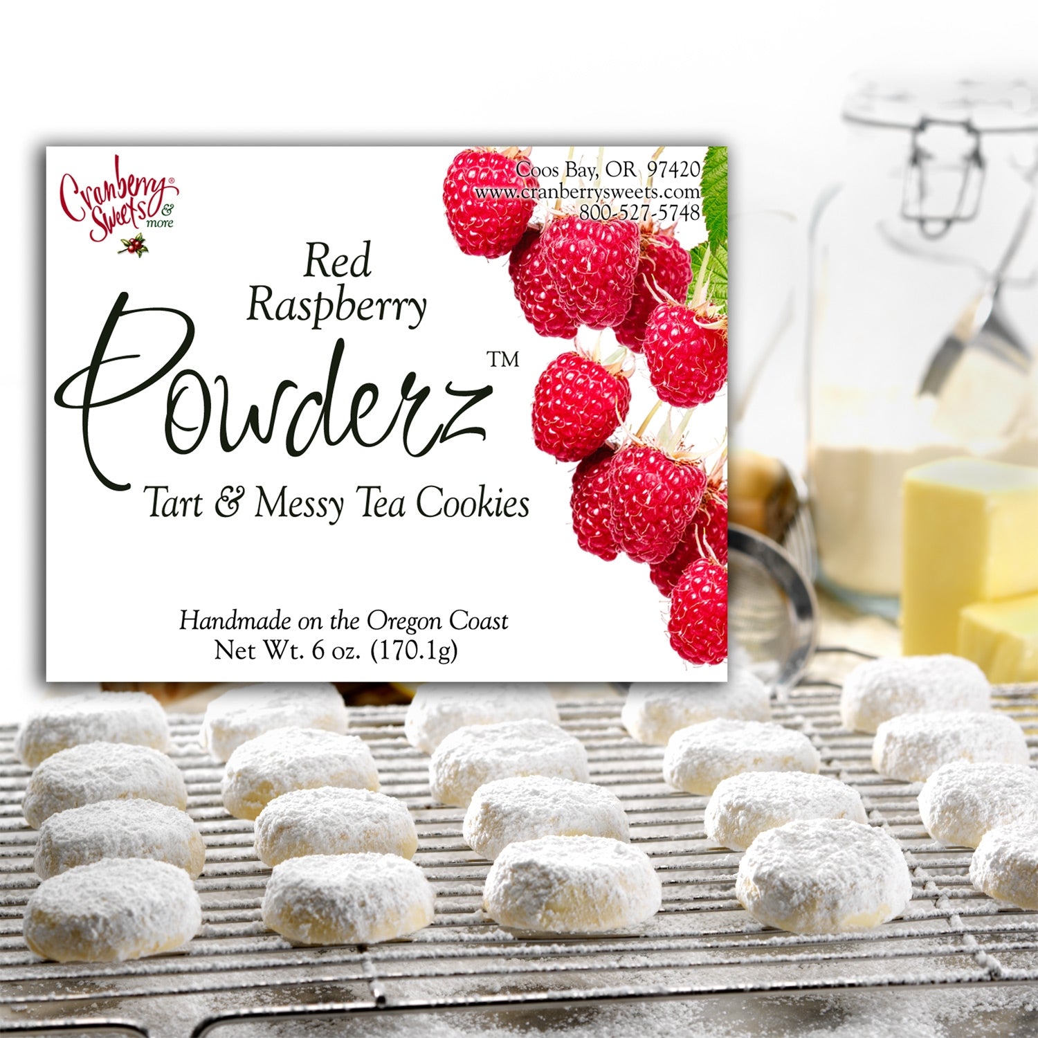 Powderz Raspberry Tea Cookies 6oz.