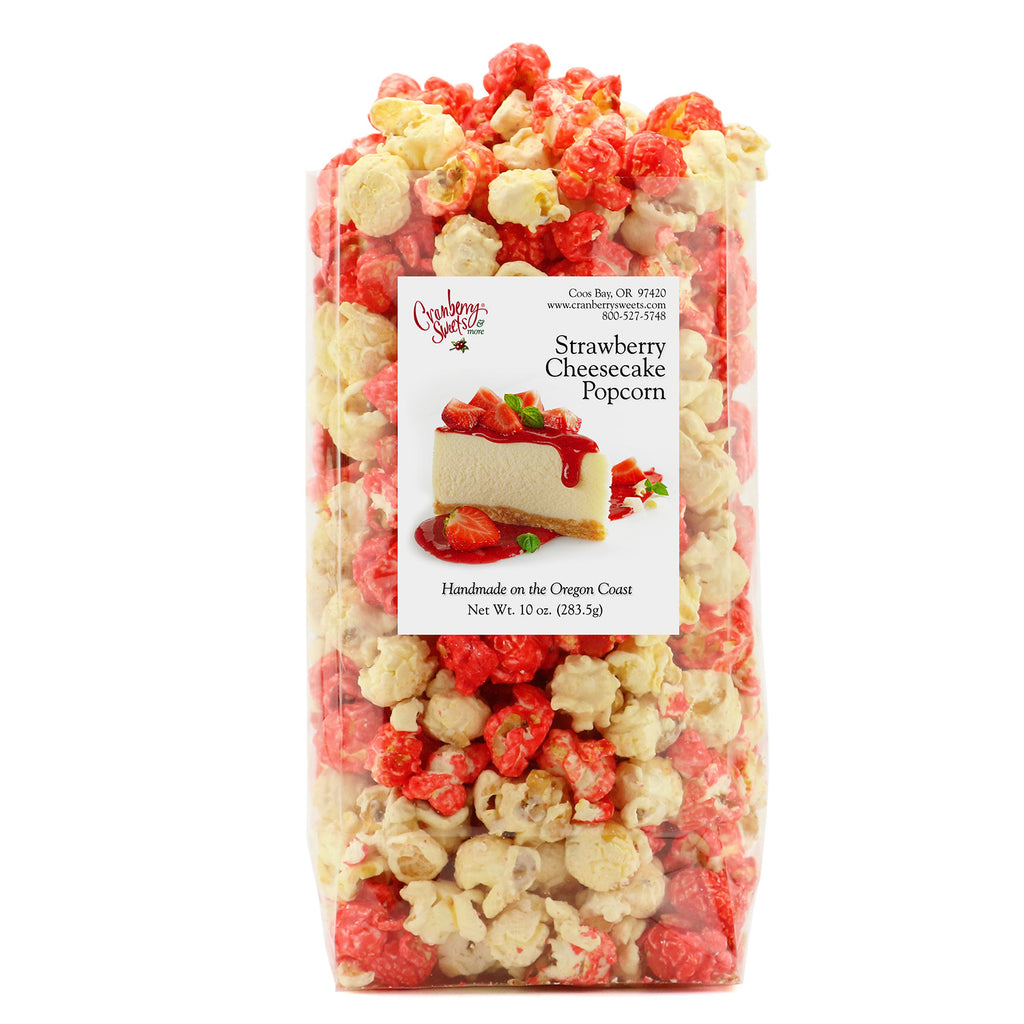Strawberry Cheesecake Popcorn 10oz. – Cranberry Sweets & More