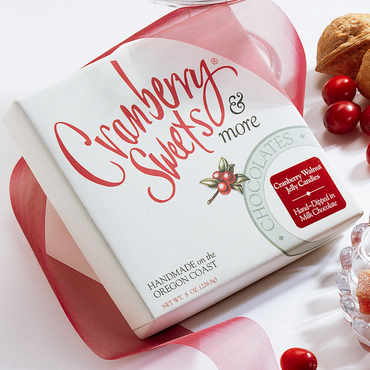 Original Cranberry Jelly Candies with Walnuts in Milk Chocolate 8oz.