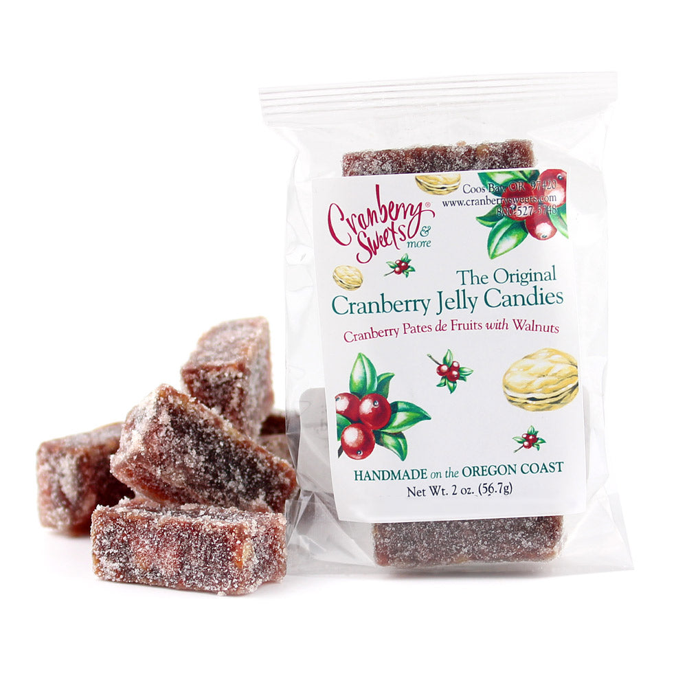 Original Cranberry Jelly Candies with Walnuts 2oz.